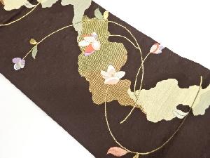 道長取り・青海波に花々模様織出し名古屋帯